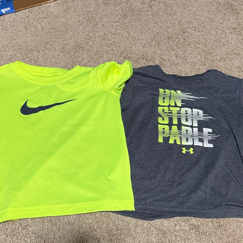 Nike Neon Yellow-Green Dri-FIT Short Sleeve Tee with Black Swoosh